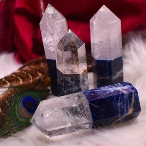 Clear Quartz & Sodalite Tower